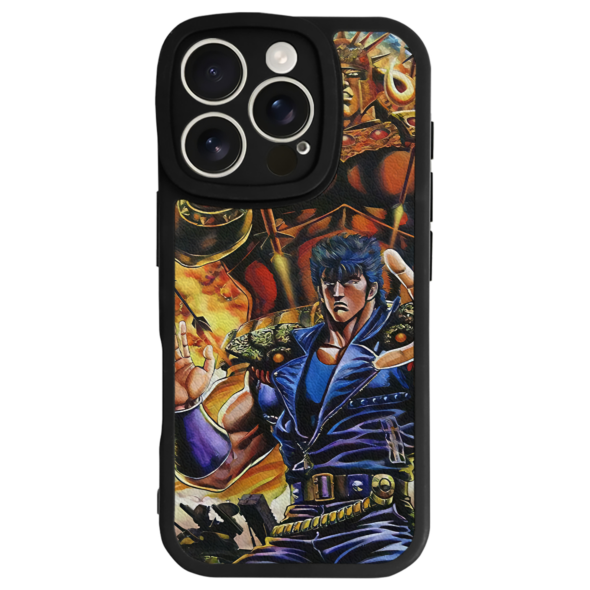 （画像用） 北斗の拳 Fist of the North Star 【iPhone 16シリーズ対応】シリコンスマホケース（レザー調） 材質：シリコン